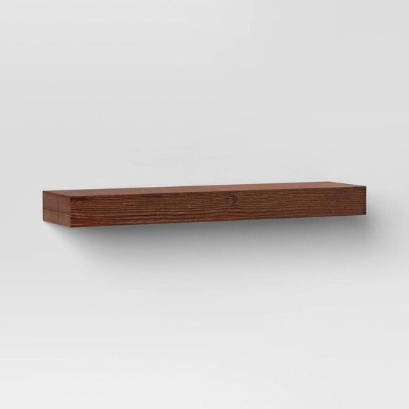 Open Box - Threshold - 24" Floating Dark Wood Shelf Walnut Brown - Thresh Brown - Picture 1 of 3